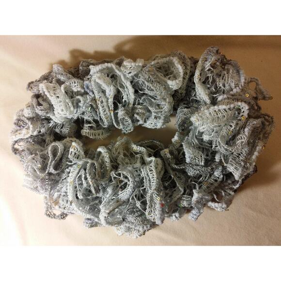 Flirty Ruffle Scarf Infinity scarf cowl neck scarf Frilly Scarf Crochet Handmade - Picture 2 of 9